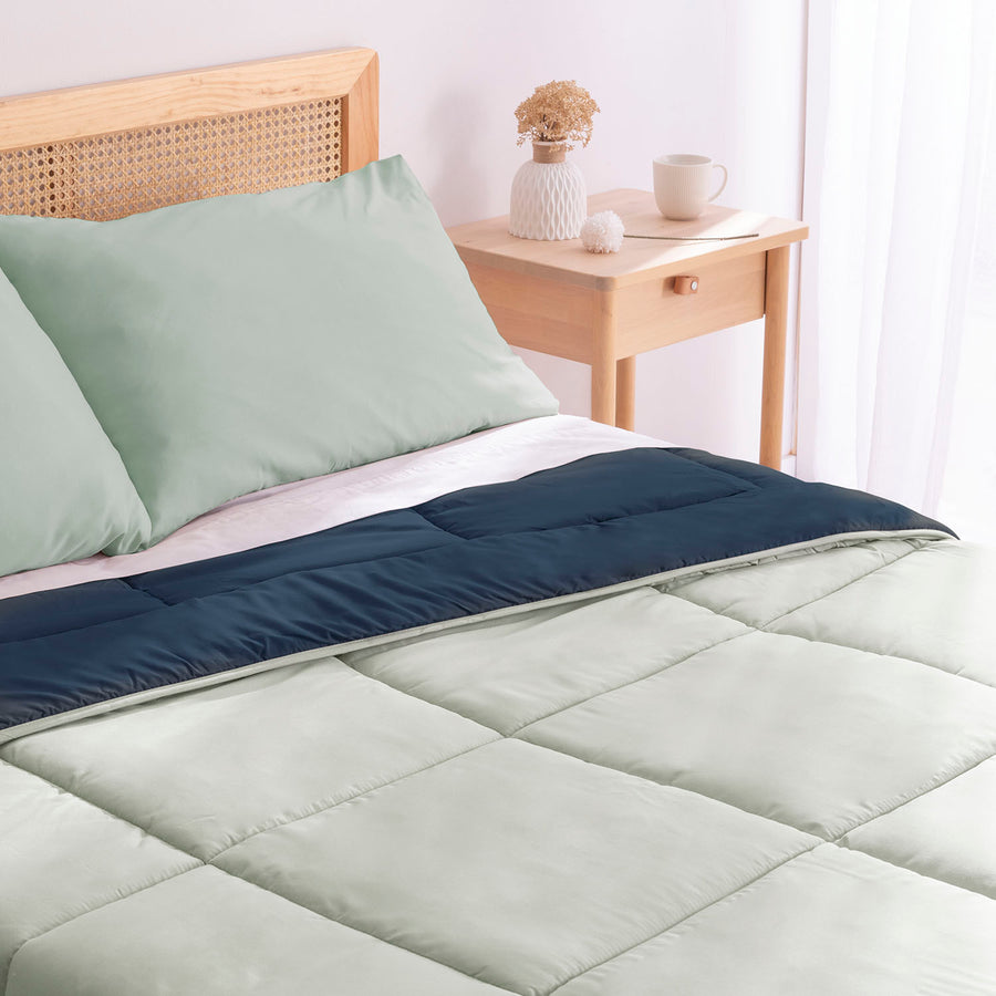 Edredon Bicolor Agua Marina/Azul Petroleo