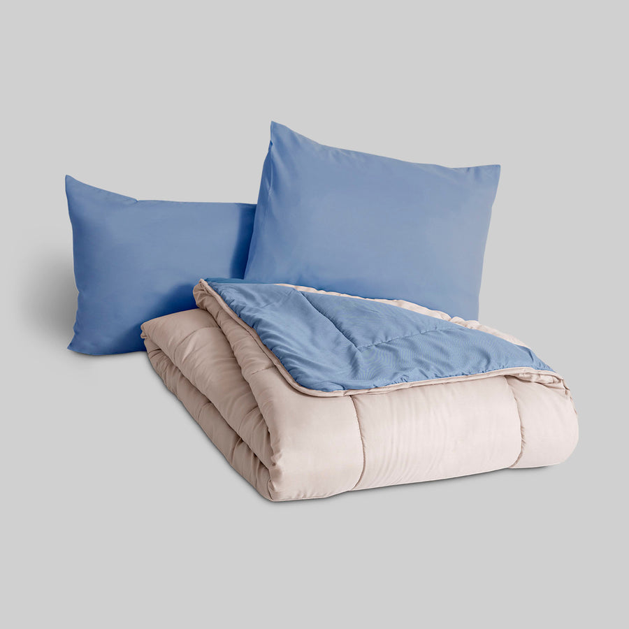 Edredon Bicolor Azul/Beig