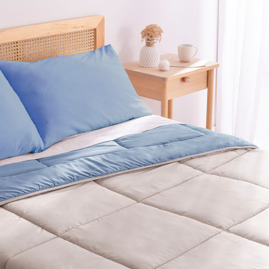 Edredon Bicolor Azul/Beig